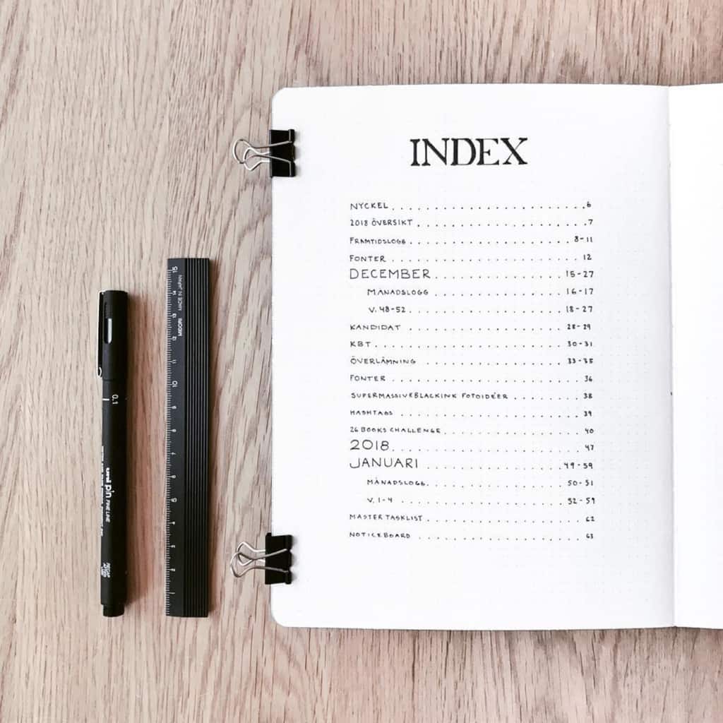 bullet-journal-index
