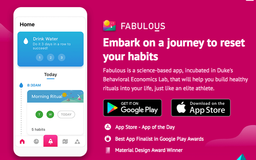 fabulous app for self-care routine
