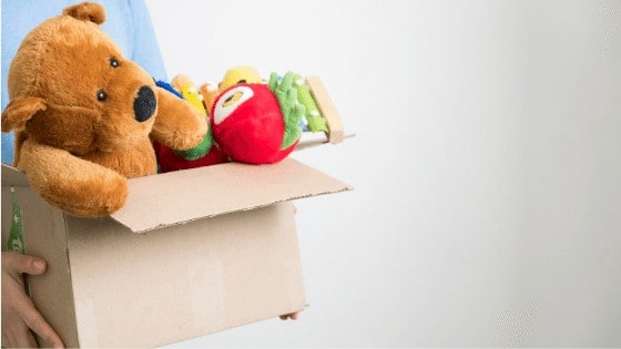 box of toys to donate