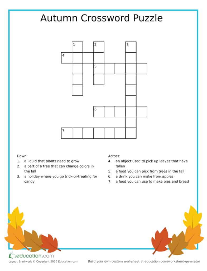 autumn worksheets