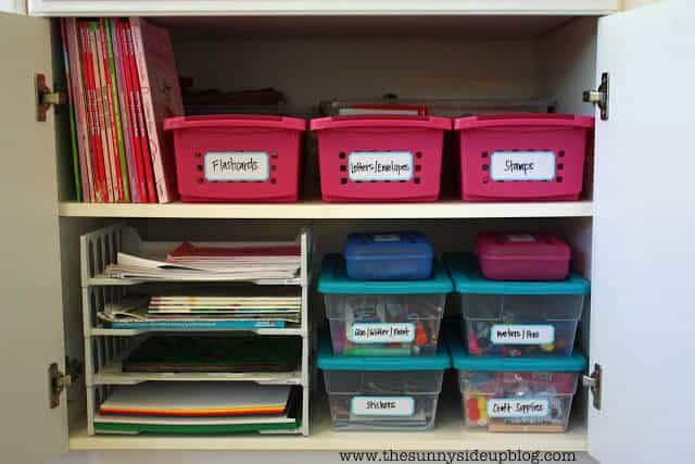 organize school supplies